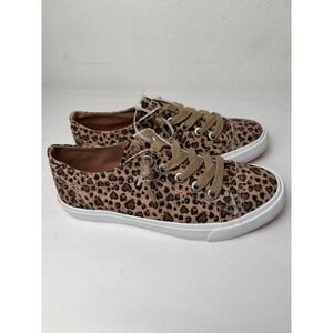 Blowfish Malibu Kids Maple-K Leopard Heart Print Sneakers Tan Brown Size 5M